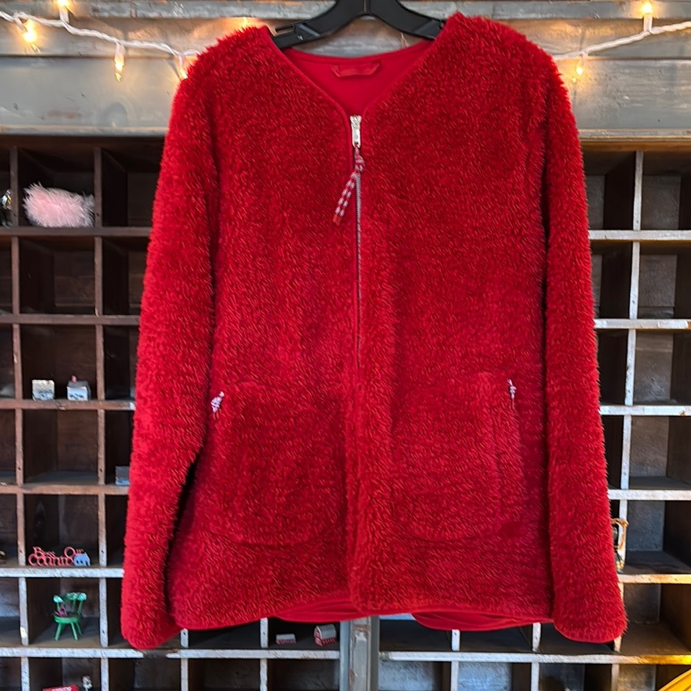 Lululemon Cozy Red Fuzzy Zip-Up Jacket coat
